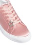 Detail View - Click To Enlarge - PEDDER RED - 'Jody' star pin frayed satin sneakers