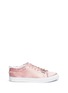 Main View - Click To Enlarge - PEDDER RED - 'Jody' star pin frayed satin sneakers