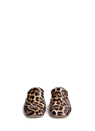 Front View - Click To Enlarge - PEDDER RED - Leopard print patent slides