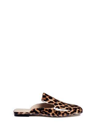 Main View - Click To Enlarge - PEDDER RED - Leopard print patent slides