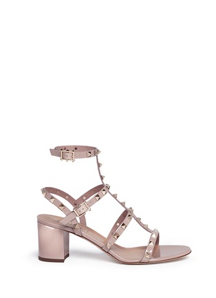 Main View - Click To Enlarge - VALENTINO GARAVANI - 'Rockstud' caged patent leather sandals