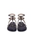 Front View - Click To Enlarge - VALENTINO GARAVANI - 'Rockstud' caged calfskin leather sandals