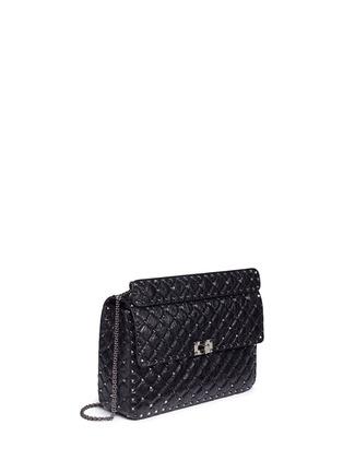 Figure View - Click To Enlarge - VALENTINO GARAVANI - ROCKSTUD SPIKE' LARGE QUILTED LEATHER CROSSBODY BAG