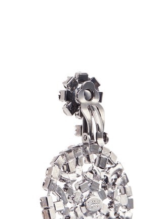 Detail View - Click To Enlarge - KENNETH JAY LANE - Glass crystal floral drop clip earrings
