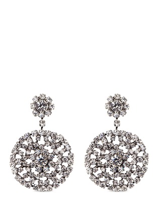 Main View - Click To Enlarge - KENNETH JAY LANE - Glass crystal floral drop clip earrings