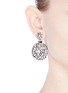 Figure View - Click To Enlarge - KENNETH JAY LANE - Glass crystal floral drop clip earrings