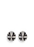 Main View - Click To Enlarge - KENNETH JAY LANE - Enamel glass crystal pavé dome clip earrings