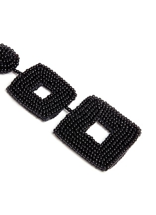 Detail View - Click To Enlarge - KENNETH JAY LANE - Seed bead square drop clip earrings