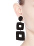 Figure View - Click To Enlarge - KENNETH JAY LANE - Seed bead square drop clip earrings