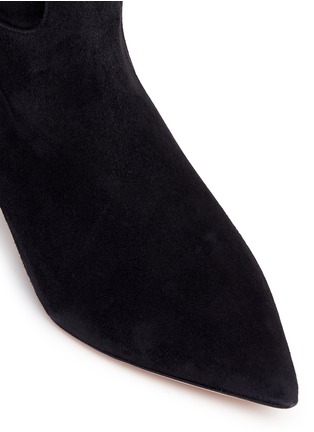 Detail View - Click To Enlarge - VALENTINO GARAVANI - Screw heel suede thigh high boots