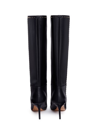 Back View - Click To Enlarge - VALENTINO GARAVANI - 'Lovestud' embellished knee high leather boots
