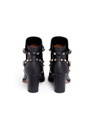 Back View - Click To Enlarge - VALENTINO GARAVANI - 'Rockstud' double strap leather ankle boots