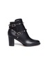 Main View - Click To Enlarge - VALENTINO GARAVANI - 'Rockstud' double strap leather ankle boots