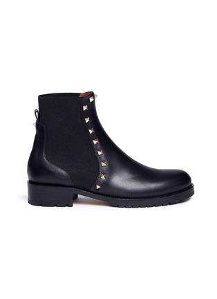 Main View - Click To Enlarge - VALENTINO - 'Rockstud' leather Chelsea boots