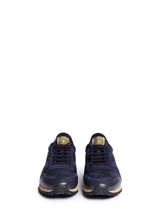 Front View - Click To Enlarge - VALENTINO GARAVANI - 'Camustars Rockrunner' leather patch sneakers