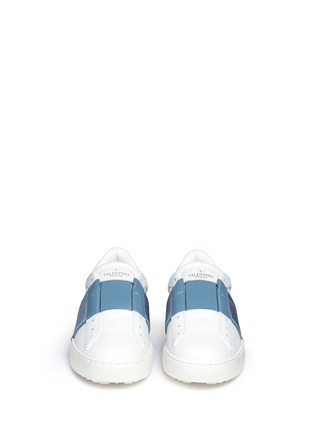 Front View - Click To Enlarge - VALENTINO GARAVANI - 'Open' colourblock leather slip-on sneakers