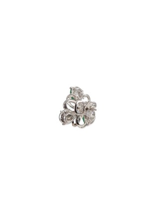Figure View - Click To Enlarge - SAMUEL KUNG - Diamond jade 18k white gold swirl stud earrings