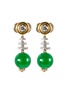 SAMUEL KUNG Diamond jade 18k gold earrings