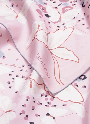 Detail View - Click To Enlarge - VALENTINO GARAVANI - Butterfly floral print silk twill scarf