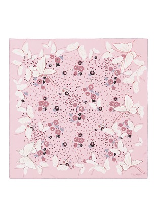 Main View - Click To Enlarge - VALENTINO GARAVANI - Butterfly floral print silk twill scarf