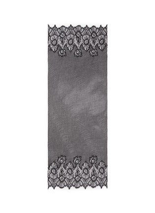 Main View - Click To Enlarge - VALENTINO GARAVANI - Floral lace trim plissé pleat scarf