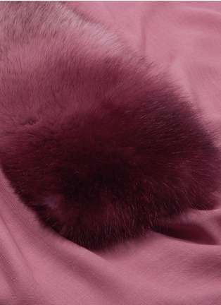 Detail View - Click To Enlarge - VALENTINO GARAVANI - Fox fur trim cashmere twill scarf