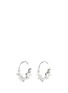Main View - Click To Enlarge - BELINDA CHANG - 'First Frost' pearl rhodium plated small hoop earrings