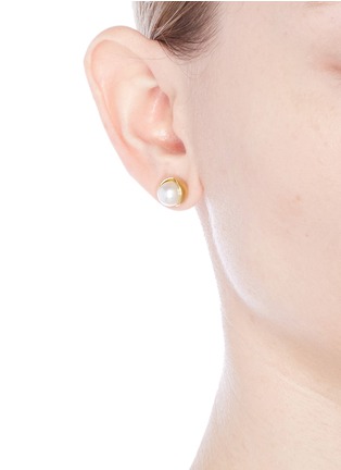 Figure View - Click To Enlarge - BELINDA CHANG - 'Fruity' 18k gold plated pearl stud earrings