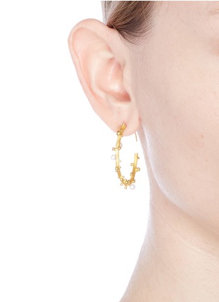Figure View - Click To Enlarge - BELINDA CHANG - 'First Frost' freshwater pearl large hoop earrings