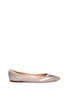 Main View - Click To Enlarge - VALENTINO - 'Rockstud' metallic leather skimmer flats