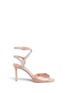 Main View - Click To Enlarge - JIMMY CHOO - 'Helen 85' glitter strap satin and suede sandals