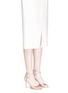 Figure View - Click To Enlarge - JIMMY CHOO - 'Helen 85' glitter strap satin and suede sandals