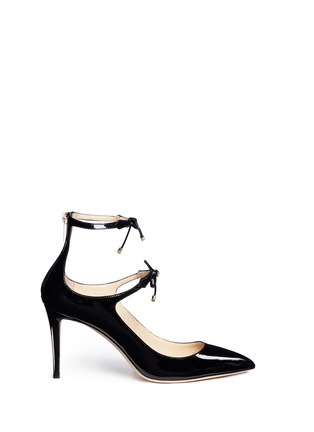 Main View - Click To Enlarge - JIMMY CHOO - 'Sage 85' double bow patent leather pumps