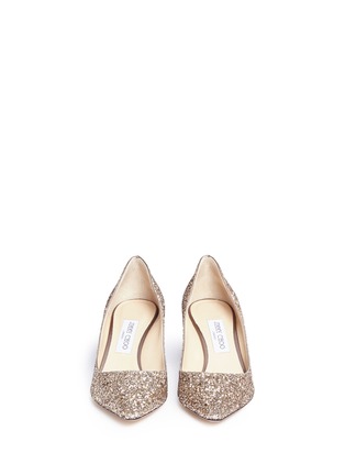 Front View - Click To Enlarge - JIMMY CHOO - 'Romy 60' coarse glitter pumps
