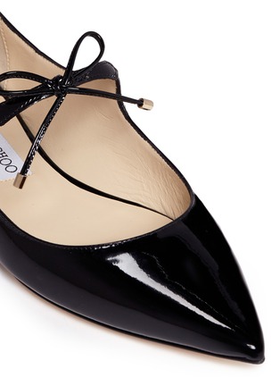 Detail View - Click To Enlarge - JIMMY CHOO - 'Sage' double bow patent leather flats