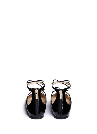 Back View - Click To Enlarge - JIMMY CHOO - 'Sage' double bow patent leather flats