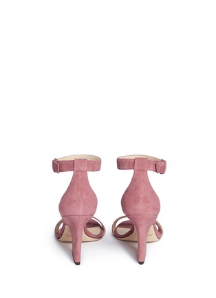Back View - Click To Enlarge - JIMMY CHOO - 'Edina 85' sculpted heel suede sandals