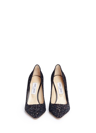 Front View - Click To Enlarge - JIMMY CHOO - 'Romy 100' dégradé coarse glitter pumps