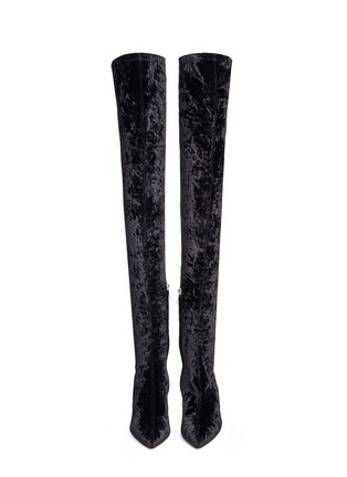 Front View - Click To Enlarge - JIMMY CHOO - 'Lorraine 85' crushed velvet thigh high boots