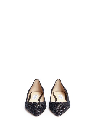 Front View - Click To Enlarge - JIMMY CHOO - 'Romy' dégradé coarse glitter skimmer flats