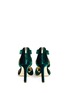 Back View - Click To Enlarge - JIMMY CHOO - 'Krissy 100' Swarovski crystal brooch pleated velvet sandals