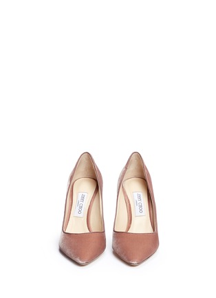 Front View - Click To Enlarge - JIMMY CHOO - 'Romy 85' velvet pumps