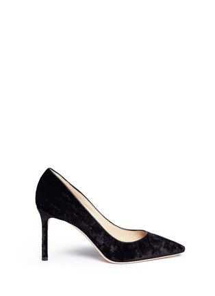Main View - Click To Enlarge - JIMMY CHOO - 'Romy 85' crushed velvet pumps