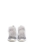 Front View - Click To Enlarge - JIMMY CHOO - 'Norway' fox fur pompom star Lurex knit sock sneakers
