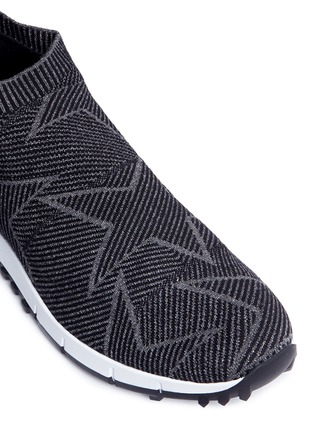 Detail View - Click To Enlarge - JIMMY CHOO - 'Norway' star Lurex knit sock sneakers