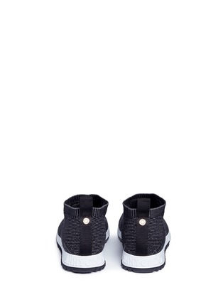 Back View - Click To Enlarge - JIMMY CHOO - 'Norway' star Lurex knit sock sneakers