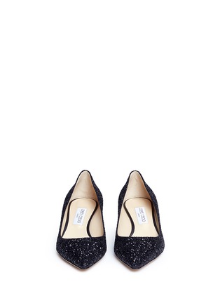 Front View - Click To Enlarge - JIMMY CHOO - 'Romy 40' coarse glitter pumps