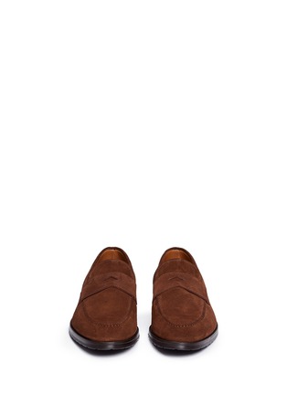 Front View - Click To Enlarge - DOUCAL'S - Suede penny loafers