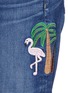 Detail View - Click To Enlarge - 72877 - x The Webster flamingo and palm tree embroidered cropped jeans