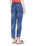 Back View - Click To Enlarge - 72877 - x The Webster flamingo and palm tree embroidered cropped jeans